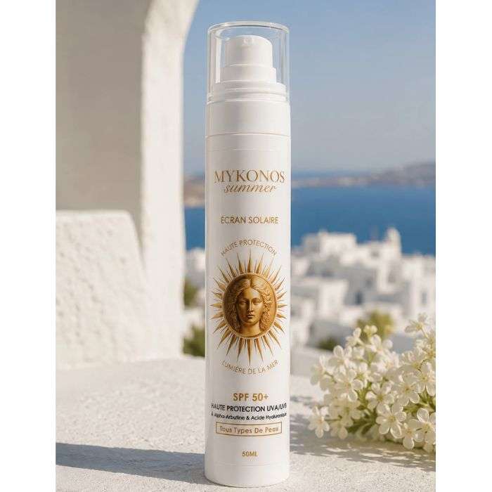 MYKONOS SUMMER ECRAN SOLAIRE SPF 50+ HAUTE PROTECTION UVA UVB TOUS TYPES DE PEAU 50 ML