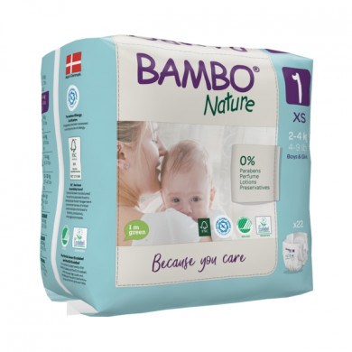 BAMBU NATURE COUCHES BEBE 1,2-4 KG/22 UNITES