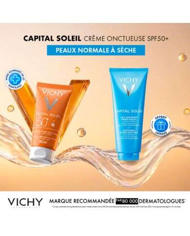 VICHY OFFRE CAPITAL SOLEIL CREME ONCTUEUSE PROTECTRICE PEAU NORMALE A SECHE SPF 50+ 50 ML + CAPITAL SOLEIL 100 ML