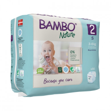BAMBU NATURE COUCHES BEBE 2,3-6 KG/30 UNITES
