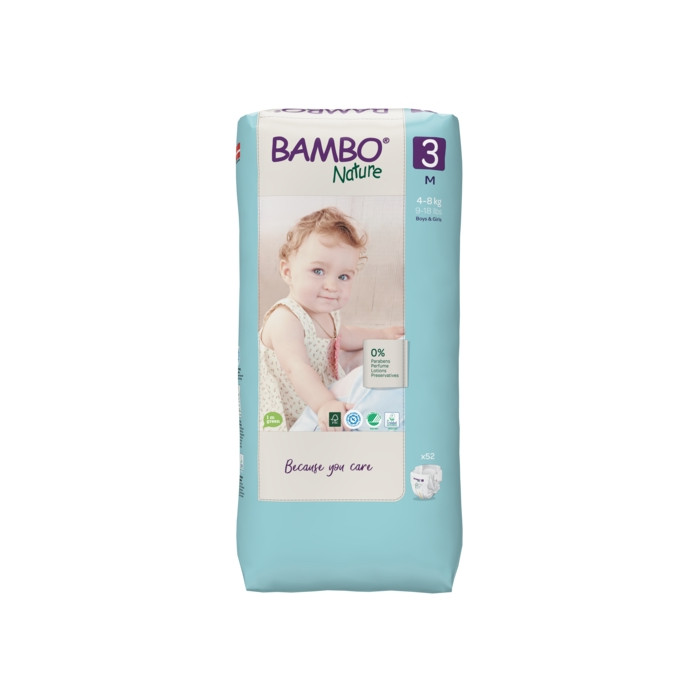 BAMBU NATURE COUCHES BEBE 3 , 4-8 KG/52 UNITES