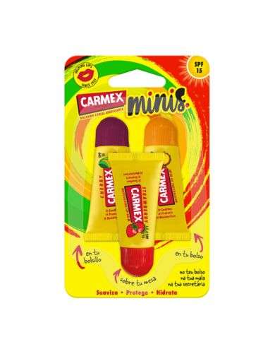 CARMEX TRIO MINI BAUME A LEVRES TUBE SPF15