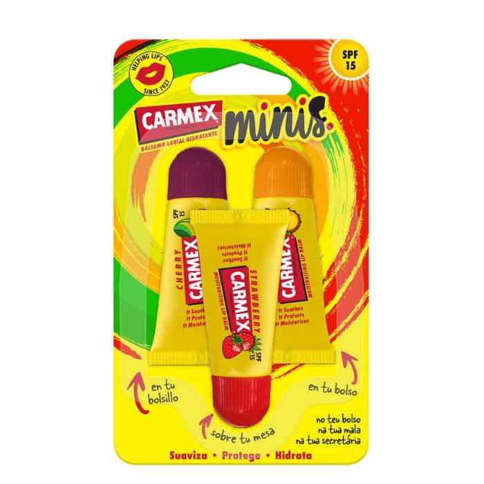CARMEX TRIO MINI BAUME A LEVRES TUBE SPF15