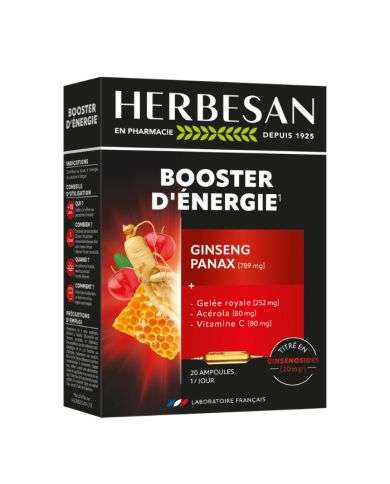 HERBESAN BOOSTER ENERGIE GINSENG PANAX 789MG 20 AMPOULES