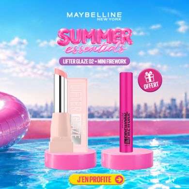 MAYBELLINE OFFRE LIFTER GLAZE + MINI FIREWORK MASCARA OFFERTE