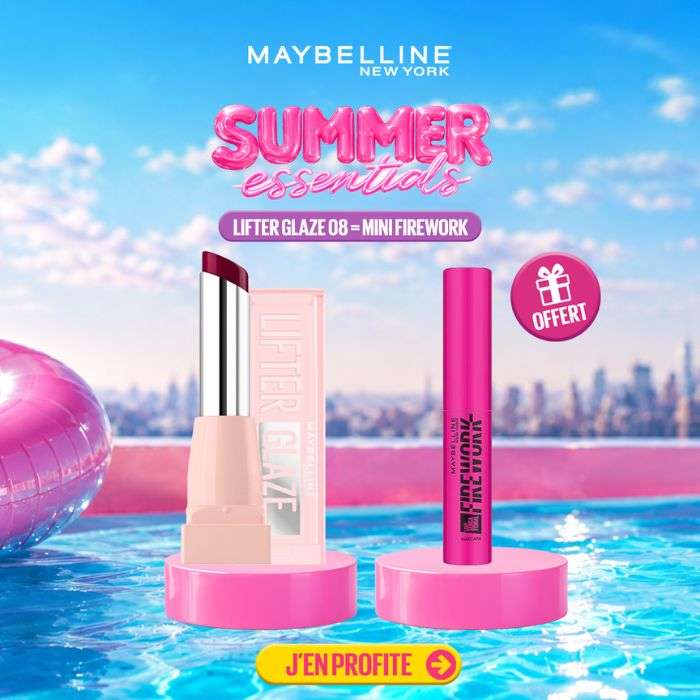 MAYBELLINE OFFRE LIFTER GLAZE + MINI FIREWORK MASCARA OFFERTE