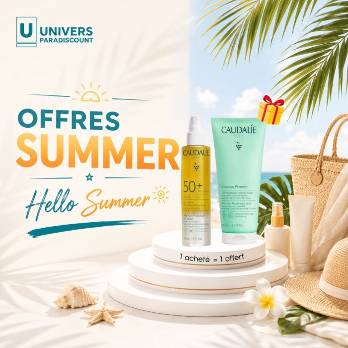 CAUDALIE OFFRE VINOSUN PROTECT EAU SOLAIRE SPF 50 + 150 ML+ LAIT REPARATEUR APRES SOLEIL 200ML OFFERT