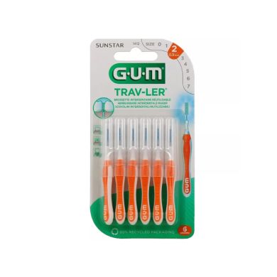 GUM 6 BROSETTES INTERDENTAIRES ULTRA FINE 0.9 MM REF 1412
