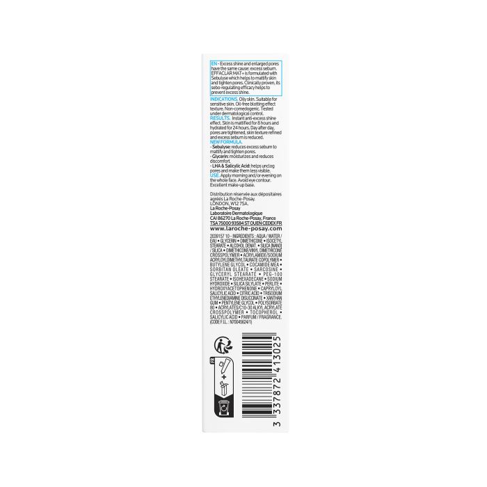LA ROCHE POSAY EFFACLAR MAT HYDRATANT SEBO REGULATEUR 40 ML