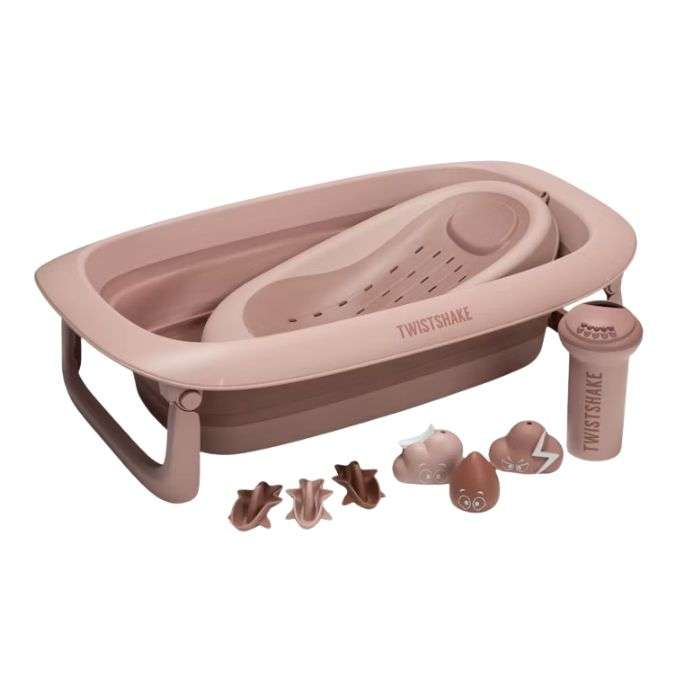 TWISTSHAKE PACK BAIGNOIRE + BERCEAU + RINCE TETE + JOUETS ROSE