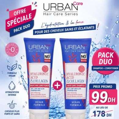 URBAN CARE COFFRET HYALURONIC ACID ET COLLAGEN SHAMPOING 250ML +CONDITIONER 250 ML