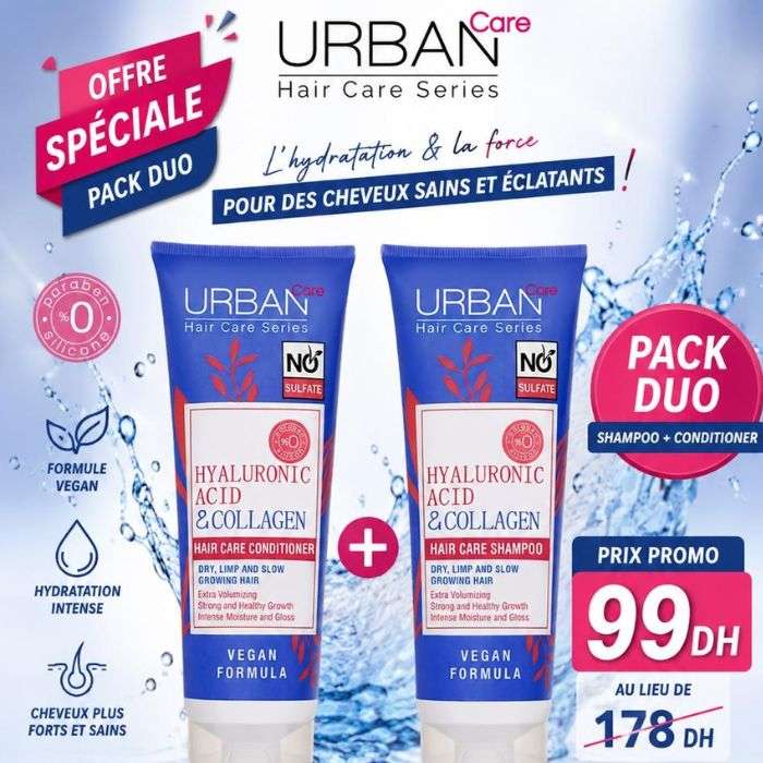 URBAN CARE COFFRET HYALURONIC ACID ET COLLAGEN SHAMPOING 250ML +CONDITIONER 250 ML