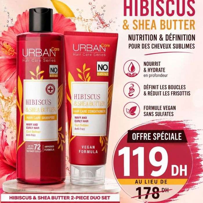 URBAN CARE COFFRET HIBISCUS ET SHEA BUTTER SHAMPOING 250ML+ CONDITIONER 250ML