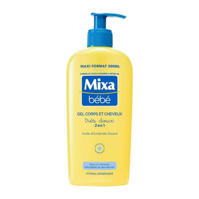 MIXA BEBE GEL CORPS ET CHEVEUX TRES DOUX 2 EN 1 400 ML