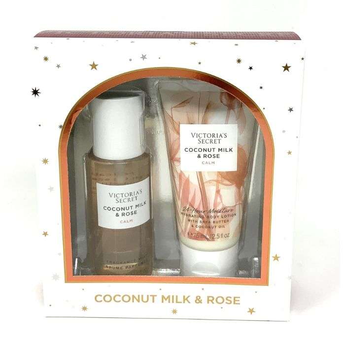 VICTORIAS SECRET COCONUT MILK ROSE COFFRET BRUME 75ML+ LOTION 75ML