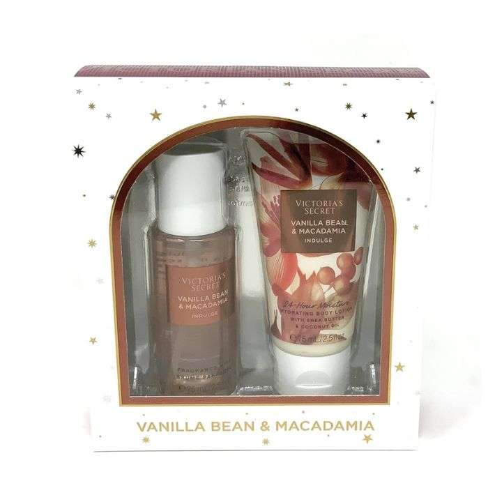 VICTORIAS SECRET VANILLA BEAN ET MACADAMIA COFFRET BRUME 75ML+ LOTION 75ML
