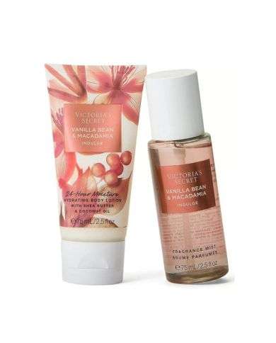 VICTORIAS SECRET VANILLA BEAN ET MACADAMIA COFFRET BRUME 75ML+ LOTION 75ML