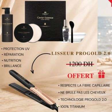 DANCOLY CAVIAR ESSENCE KIT DE CAVIAR + SHAMPOOING 600 ML + LISSEUR PROGOLD 2.0
