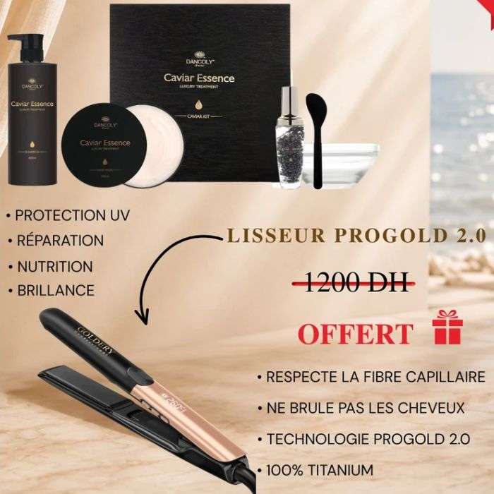 DANCOLY CAVIAR ESSENCE KIT DE CAVIAR + SHAMPOOING 600 ML + LISSEUR PROGOLD 2.0