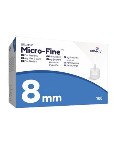 EMBECTA MICRO FINE 100 AIGUILLES INSULINE 8MM 30 G