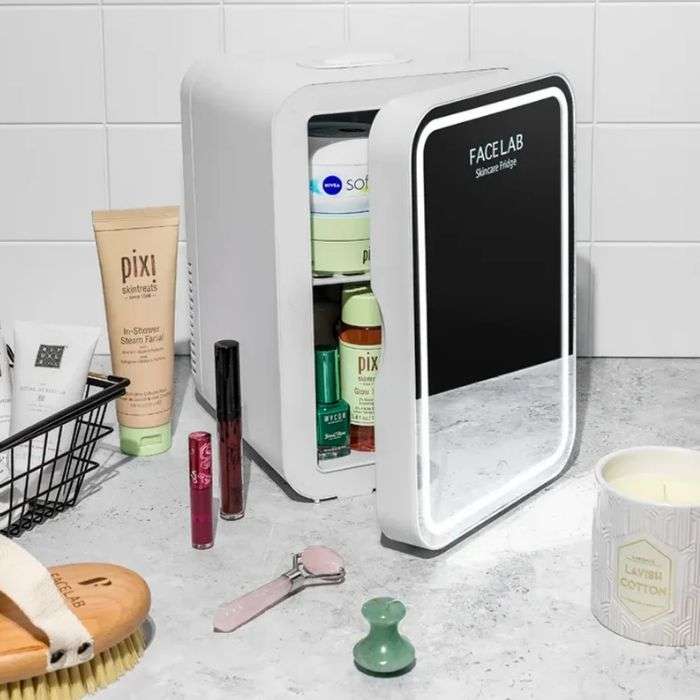 FACELAB MINI REFRIGERATEUR MIROIR ROSE