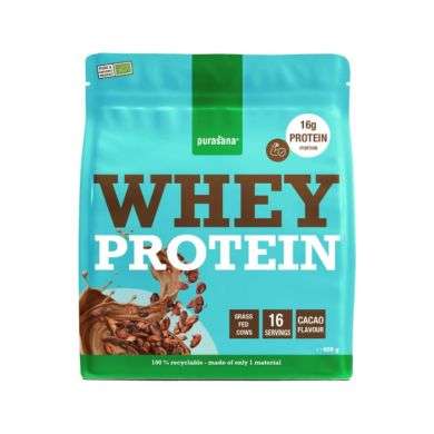 PURASANA WHEY PROTEIN CACAO FALVOUR 16 SERVINGS 400 G