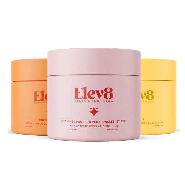 ELEV8 PACK BEAUTE MULTIVITAMINE OMEGA3 ET GUMMIES CHEVEUX ET ONGLES