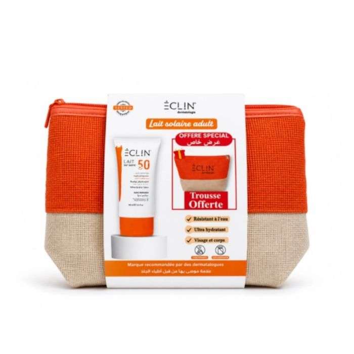 ECLIN LAIT SOLAIRE ULTRA HYDRATANT SPF 50+ 150 ML + TROUSSE OFFERTE