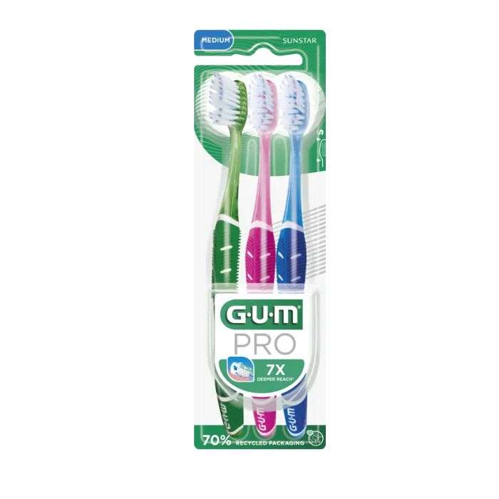 GUM PRO 3 BROSSES A DENTS MEDIUM REF 528