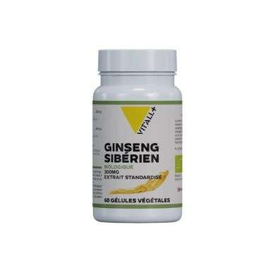 VITALL+ GINSENG SIBERIEN 300 MG EXTRAIT STANDARDISE 60 GELULES VEGETALES