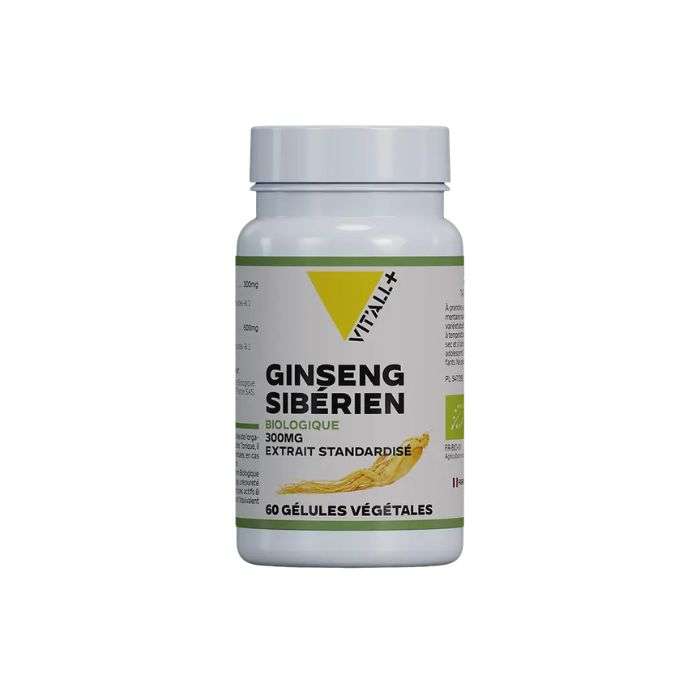 VITALL+ GINSENG SIBERIEN 300 MG EXTRAIT STANDARDISE 60 GELULES VEGETALES