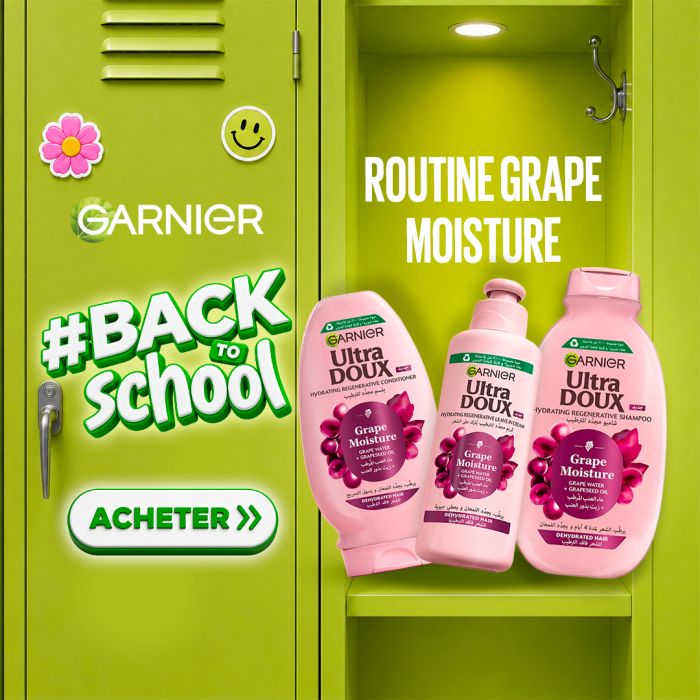GARNIER ULTRA DOUX PACK GRAPE MOISTURE POUR CHEVEUX DESHYDRATES
