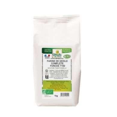MOULIN DES MOINES FARINE DE SEIGLE COMPLETE FONCEE T150 1KG