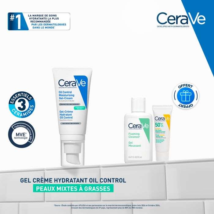 CERAVE GEL CREME HYDRATANT OIL CONTROL PEAUX MIXTES A GRASSES 52 ML