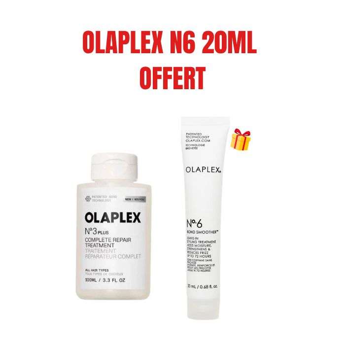 OLAPLEX OFFRE N3 PLUS TRAITEMENT REPARATEUR COMPLET 100ML + OLAPLEX N6 20ML OFFERT