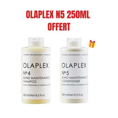 OLAPLEX OFFRE BOND MAINTENANCE SHAMPOOING N4 250 ML + N5 CONDITIONNER 250ML OFFERT