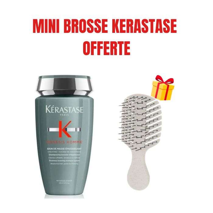 KERASTASE OFFRE GENESIS HOMME BAIN DE MASSE EPAISSISSANT CHEVEUX EPAIS 250 ML + MINI BROSSE KERASTASE OFFERTEµ