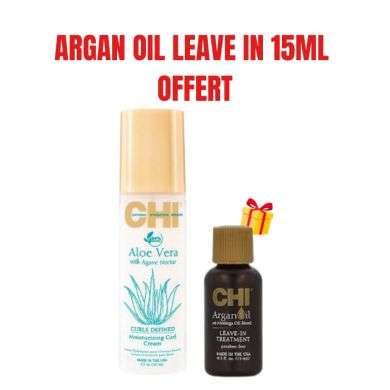 CHI OFFRE ALOE VERA CREME CHEVEUX BOUCLES 147ML + ARGAN OIL LEAVE IN TREATMENT 15 ML OFFERT
