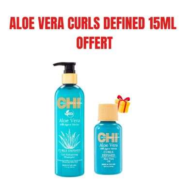 CHI OFFRE ALOE VERA SHAMPOOING CHEVEUX BOUCLES340 ML + ALOE VERA CURLS DEFINED 15 ML