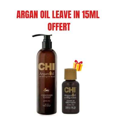 CHI OFFRE ARGAN OIL WITH MORINGA APRES SHAMPOING 739 ML + ARGAN OIL LEAVE IN TREATMENT 15 ML OFFERT
