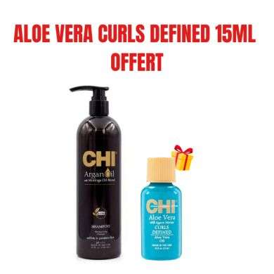 CHI OFFRE ARGAN OIL WITH MORINGA SHAMPOING 739 ML + ALOE VERA CURLS DEFINED 15 ML OFFERT