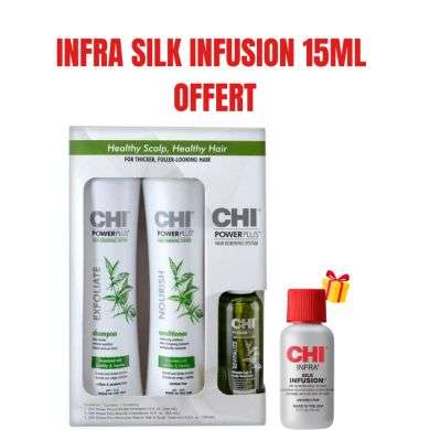 CHI OFFRE COFFRET POWER PLUS HAIR RENEWING SYSTEM + INFRA SILK INFUSION 15 ML OFFERT
