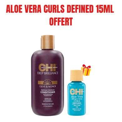 CHI OFFRE DEEP BRILLANCE APRES SHAMPOOING HUILE D'OLIVE ET MONOI 355 M + ALOE VERA CURLS DEFINED 15 ML OFFERT