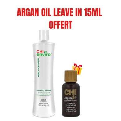 CHI OFFRE ENVIRO SMOOTHING APRES SHAMPOOING 355 ML + ARGAN OIL LEAVE IN TREATMENT 15 ML OFFERT