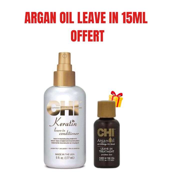 CHI OFFRE KERATINE LEAVE IN CONDITIONER 177 ML + ARGAN OIL LEAVE IN TREATMENT 15 ML OFFERT