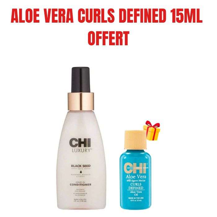CHI OFFRE LUXURY BLACK SEED OIL LEAVE IN CONDITIONER 118 ML + ALOE VERA CURLS DEFINED 15 ML OFFERT