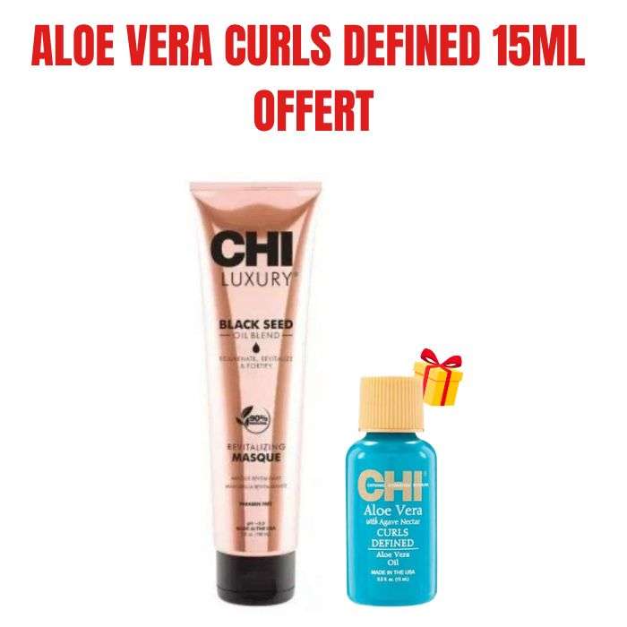 CHI OFFRE LUXURY BLACK SEED OIL MASQUE REVITALISANT 150 ML + ALOE VERA CURLS DEFINED 15 ML OFFERT