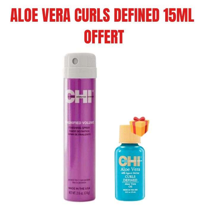 CHI OFFRE MAGNIFIED VOLUME SPRAY 2.6OZ + ALOE VERA CURLS DEFINED 15 ML OFFERT