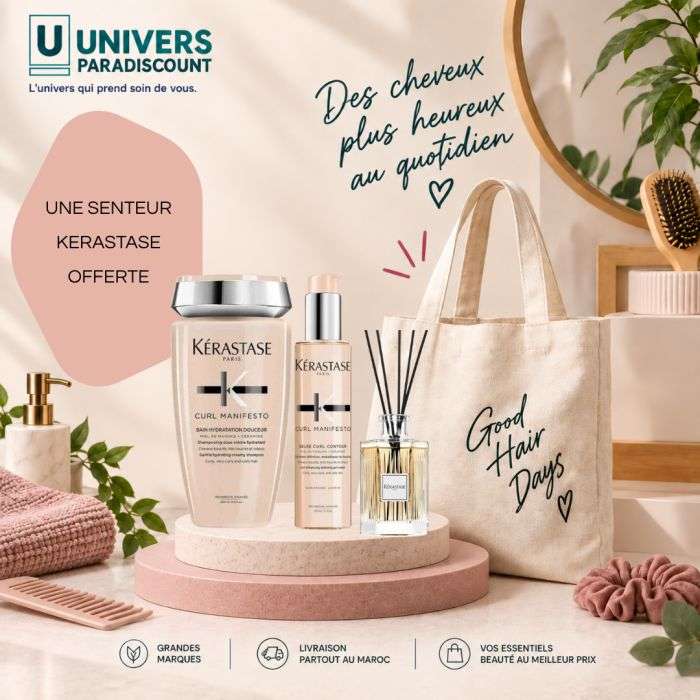 KERASTASE DUO CURL MANIFESTO BAIN 250ML + GELEE CURL CONTOUR 150ML + PARFUM D'AMBIANCE OFFERT