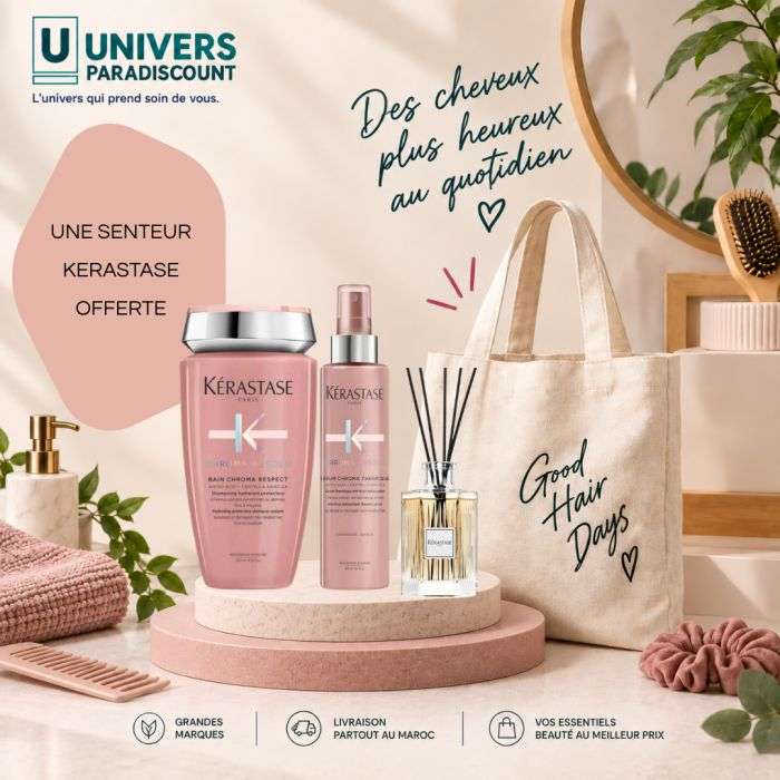 KERASTASE DUO CHROMA ABSOLU BAIN 250ML + CHROMA THERMIQUE 150ML + PARFUM D'AMBIANCE OFFERT